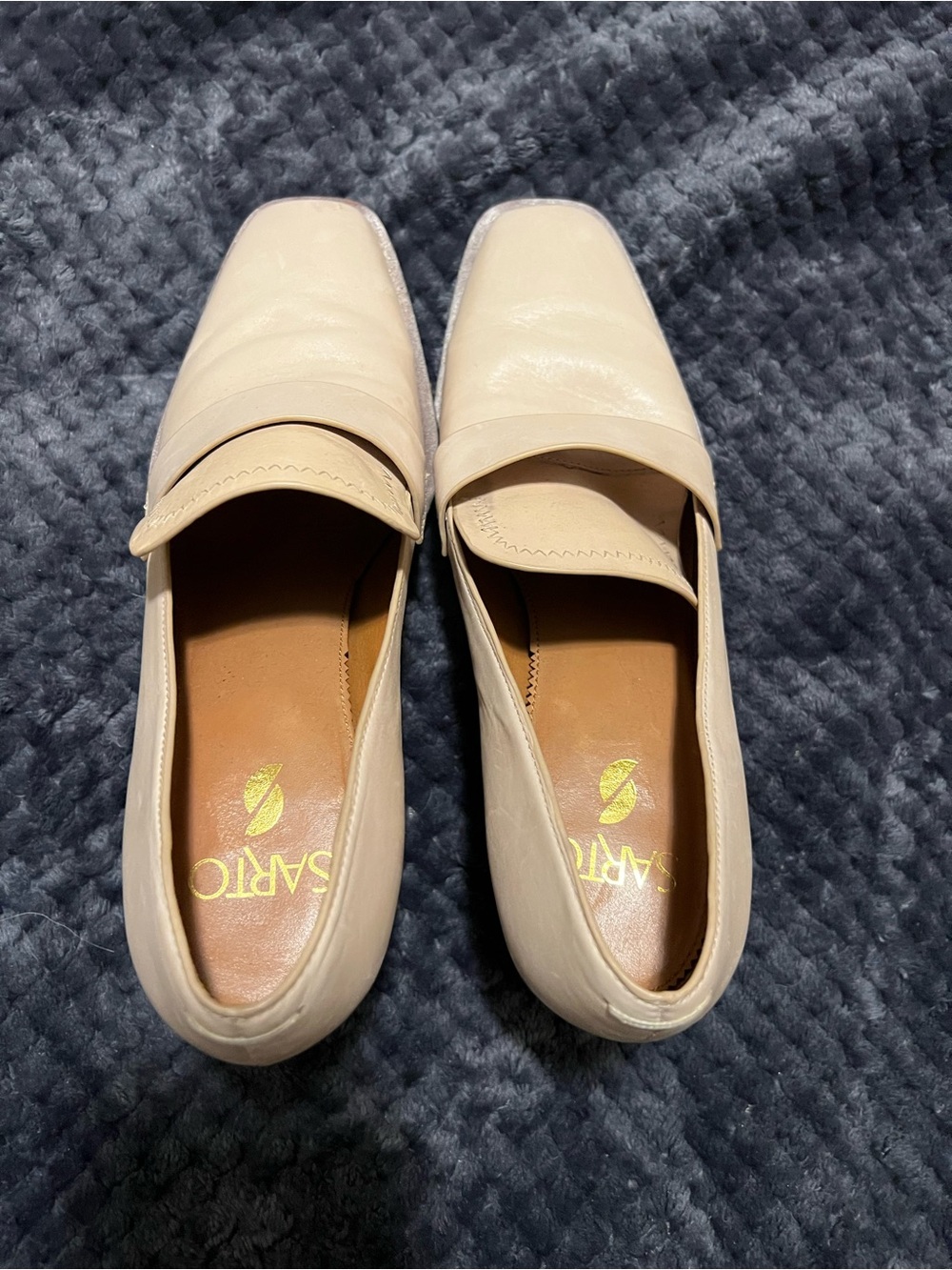 SARTO By Franco Sarto Cream Leather Penny Loafers